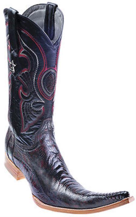 Mensusa Products Ostrich Leg Handmade Black Cherry Los Altos Mens Cowboy Boots Western Classics