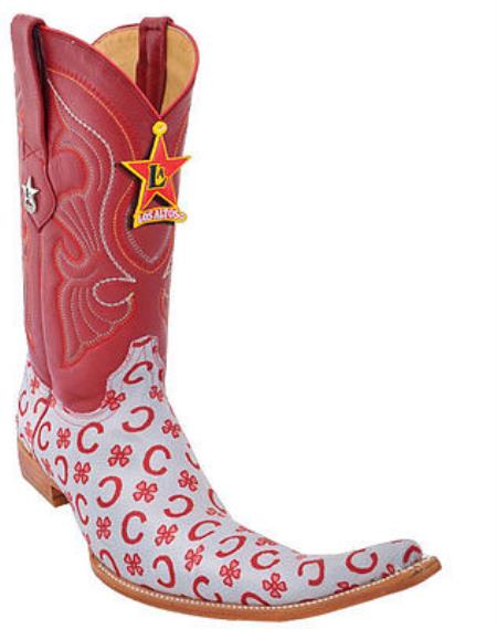 Mensusa Products Men Cowboy Boots Los Altos Western Leather 9x Toe Vintage Fashion Design Red