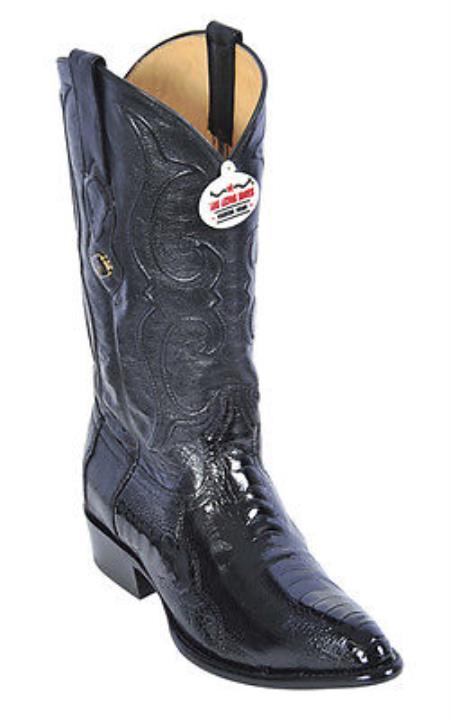 Mensusa Products Ostrich Leg Black Los Altos Men's Cowboy Boots Western Classics Riding Style