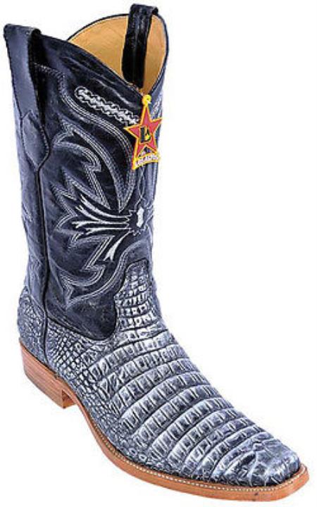 Mensusa Products Croc Belly Print Black Silver Los Altos Men's Cowboy Boots Western Riding