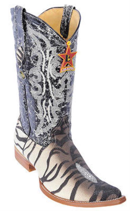 Mensusa Products Stingray Print Design Los Altos Brown Men's WESTERN Cowboy Boots 3x Toe
