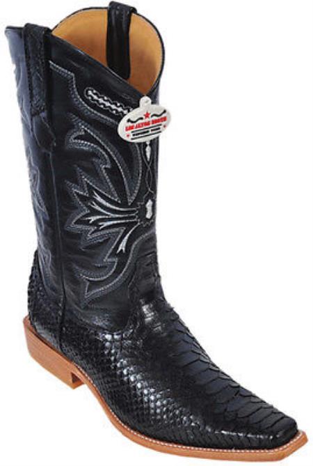 Mensusa Products Python Skin Black Los Altos Mens Western Boots Cowboy Classics Style
