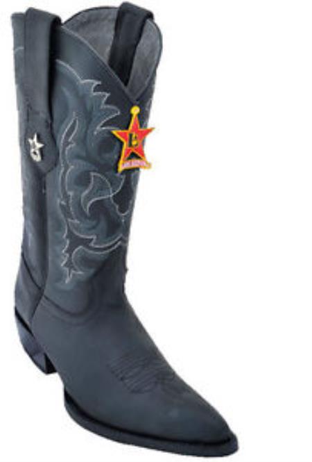 Mensusa Products Mens Los Altos Crazy Black Cowboy Western Boot Leather JToe