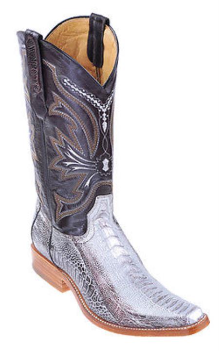 Mensusa Products Ostrich Leg Silver Los Altos Mens Cowboy Boots Western Classics Riding Style