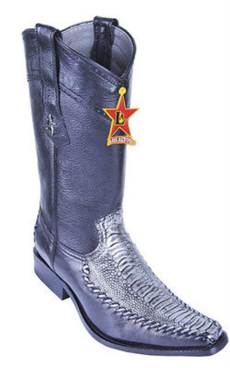 Mensusa Products Ostrich Leg Blue Los Altos Mens Cowboy Boots Western Classics Riding Style