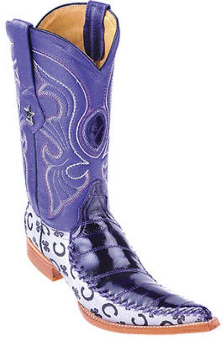 Mensusa Products Eel Classy Vintage Purple Los Altos Mens Cowboy Boots Western Classics Style