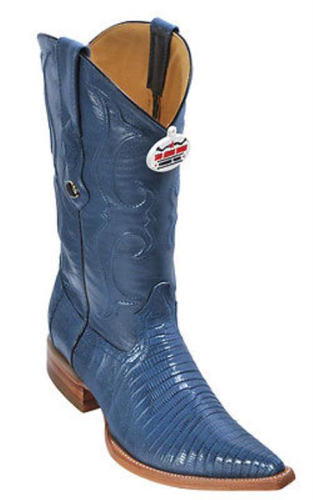Mensusa Products Teju Lizard Blue Jean Los Altos Mens Cowboy Boots Western Rider Style 3xtoe