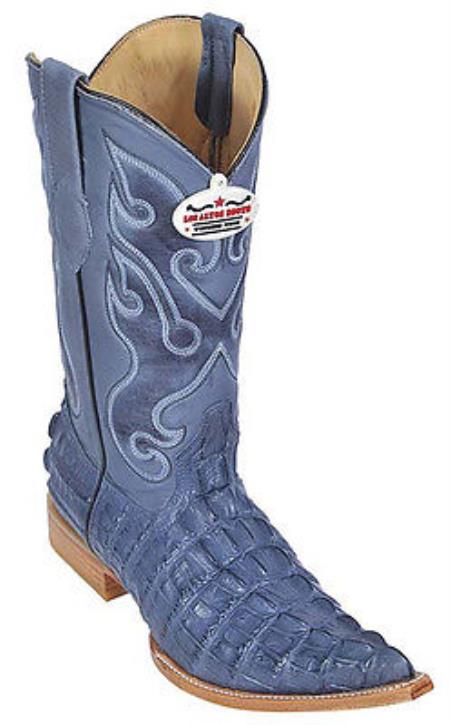Mensusa Products Croc TaPrint Riding Blue Jean Los Altos Men's Western Boots Cowboy Classics