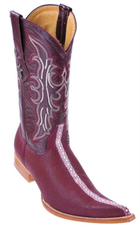 Mensusa Products Stingray Print Rowstone Los Altos Burgundy Men's WESTERN Cowboy Boots 6x Toe