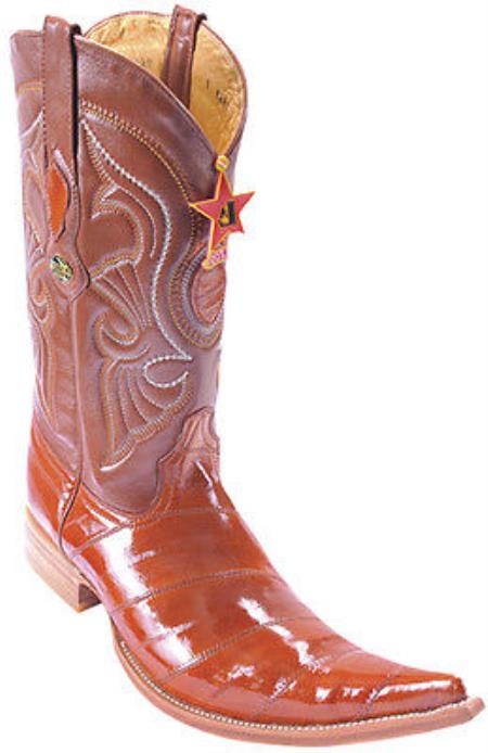 Mensusa Products Eel Classy Cognac Brown Vintage Los Altos Men's Cowboy Boots Western Riding 205
