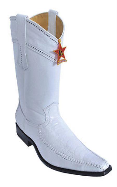 Mensusa Products Ostrich Leg Leather White Los Altos Mens Cowboy Boots Western Rider Classics