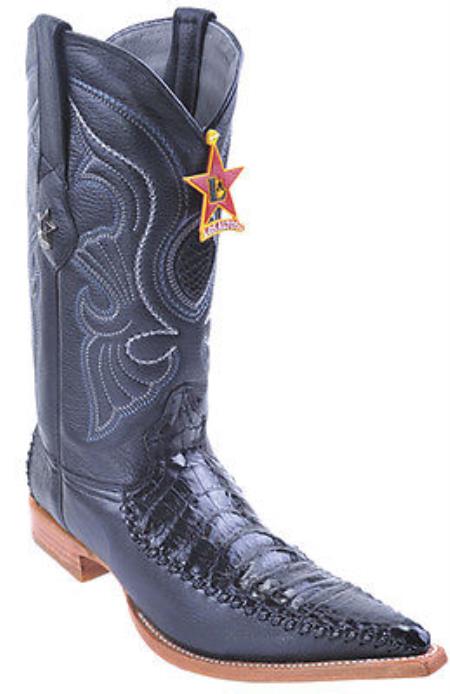Mensusa Products Smooth Caiman Croc Black Los Altos Men's Cowboy Boots Western Classics Riding