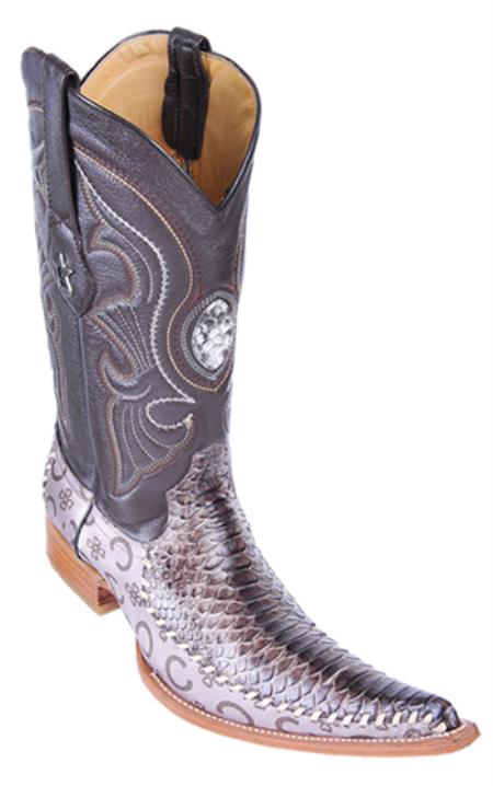 Mensusa Products Python Skin Rustic Brown Los Altos Mens Western Boots Cowboy Classics Style