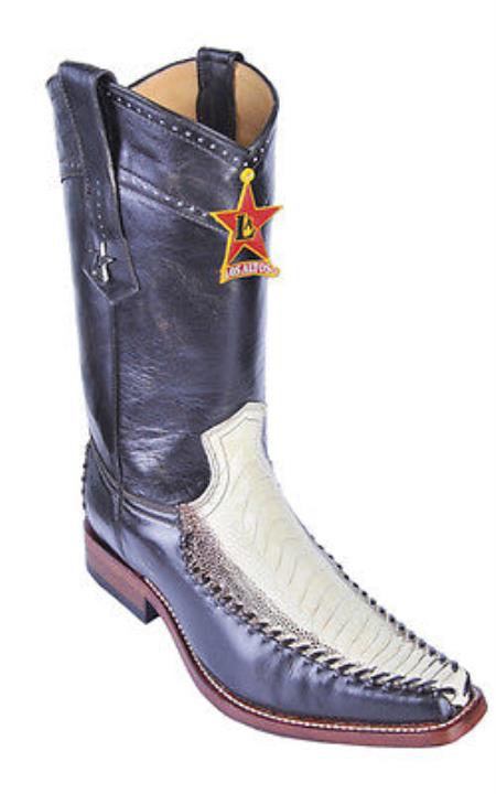 Mensusa Products Ostrich Leg Winter White Los Altos Mens Cowboy Boots Western Wear Rider Vintage