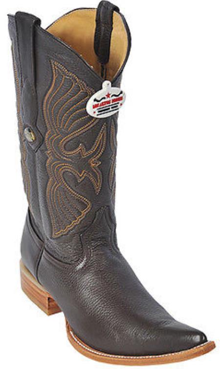 Mensusa Products Deer Brown Los Altos Mens Western Boots Cowboy Design Pointy Toe