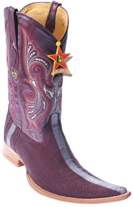 Mensusa Products Genuine Stingray Rowstone Los Altos Burgundy Men's WESTERN Cowboy Boots 6x Toe 325