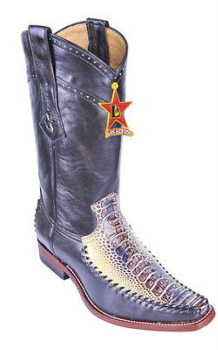 Mensusa Products Ostrich Leg Beige Los Altos Mens Cowboy Boots Western Classics Rider Square Toe