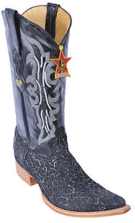 Mensusa Products Menudo Leather Black Silver Los Altos Men's Cowboy Boots Western Classics Riding 230
