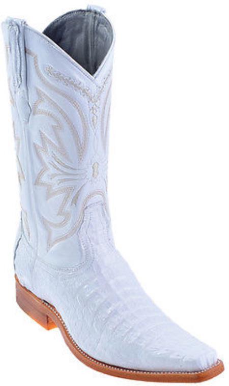 Mensusa Products Caiman Vintage White Los Altos Men's Cowboy Boots Western Fashion Style 290