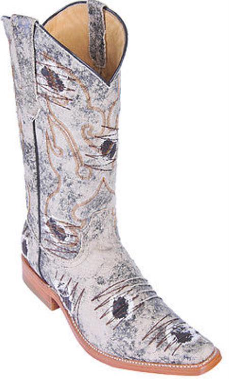 Mensusa Products Oryx Beige Denim Fabric Men Los Altos Cowboy Fashion Western Boots Riding Classy