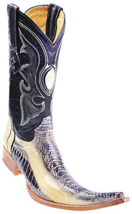 Mensusa Products Ostrich Leg Handmade Beige Los Altos Mens Cowboy Boots Western Classics
