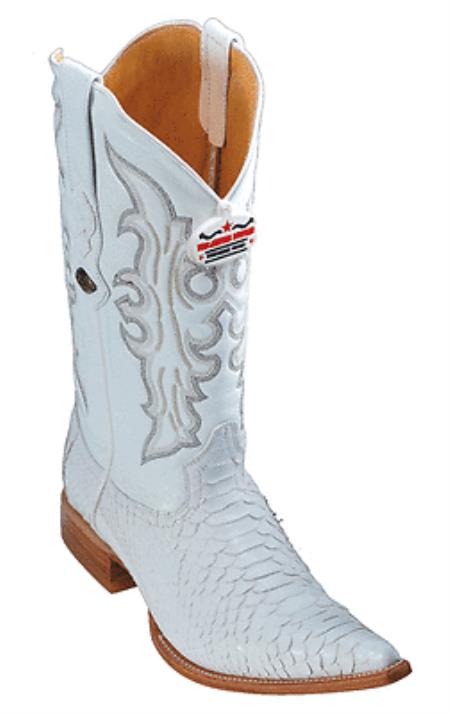 Mensusa Products Python Skin White Los Altos Mens Western Boots Cowboy Classics Style