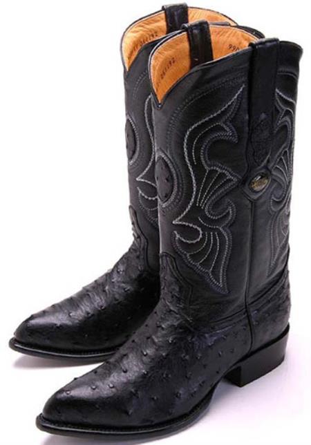 Mensusa Products Full Quill Ostrich Black Los Altos Men's Cowboy Boots Western Classics Riding 320