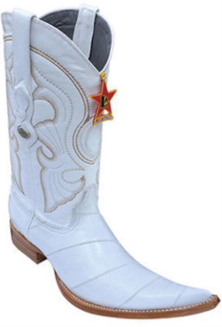 Mensusa Products Eel Classy Vintage Riding White Los Altos Mens Western Boots Cowboy Classics 205