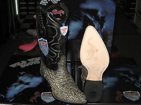 Mensusa Products Wild West Rustic Black Genuine Crocodile Western Cowboy Boot (EE)