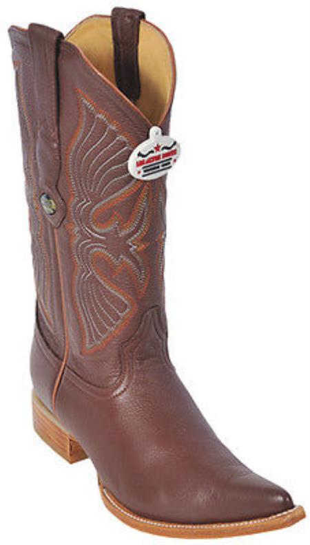 Mensusa Products Deer Cognac Los Altos Mens Western Boots Cowboy Design Pointy Toe