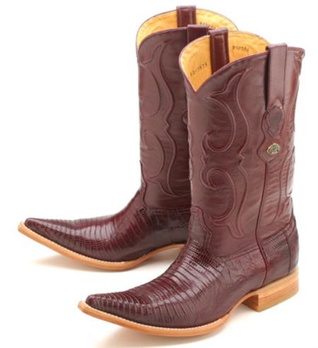 Mensusa Products Teju Lizard Burgundy Los Altos Men's Cowboy Boots Western Rider Style