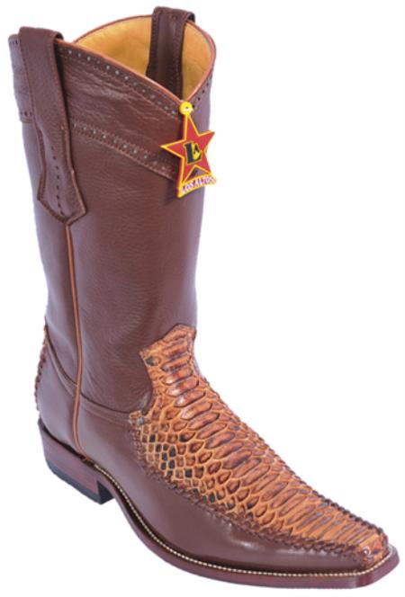 Mensusa Products Python Skin Rustic Honey Los Altos Men Cowboy Boots Western Classics Rider Style
