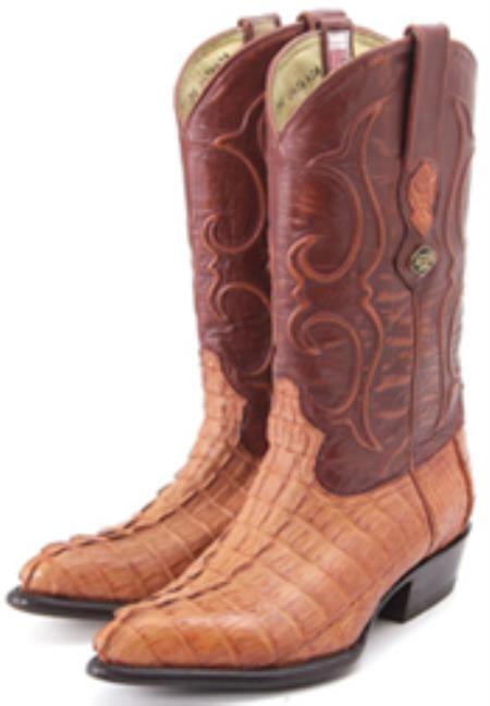Mensusa Products Caiman TaCognac Brown Vintage Los Altos Men's Cowboy Boots Western Riding
