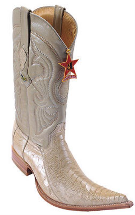 Mensusa Products Ostrich Leg Leather Oryx Beige Los Altos Men's Western Boots Cowboy Rider 6x Toe