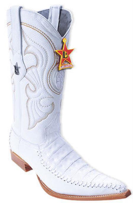 Mensusa Products Smooth Caiman Vintage Riding White Los Altos Men's Western Boots Cowboy Classics
