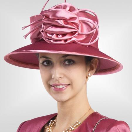 Mensusa Products New Lynda's Rose Kentucky Derby Hat Brim Women's Church Hat 47