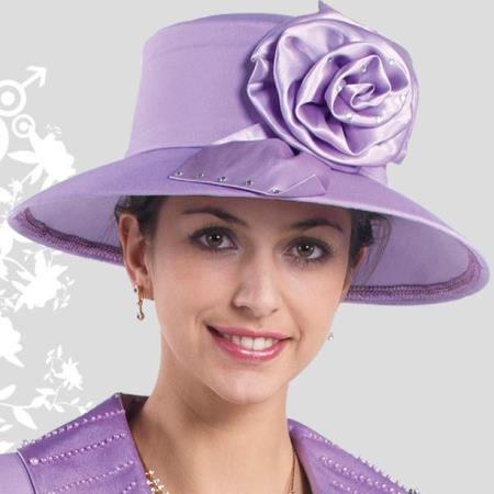 Mensusa Products New Lynda's Women Lavender Kentucky Derby Hat Brim Church Hat 44