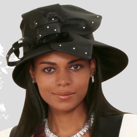 Mensusa Products New Lynda's Women Black Kentucky Derby Hat Brim Church Hat 47