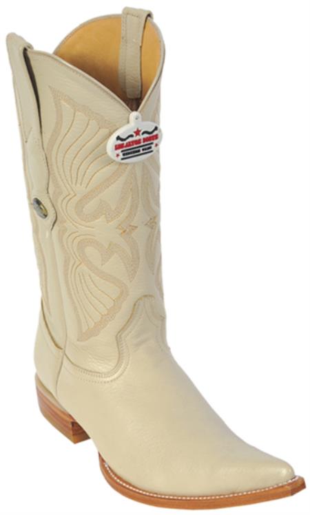 Mensusa Products Deer Winter White Los Altos Mens Western Boots Cowboy Fashion Pointy Toe
