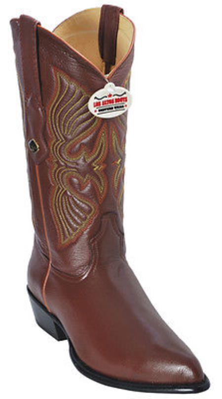 Mensusa Products Elk Leather Cognac Brown Vintage Los Altos Men's Cowboy Boots Western Riding
