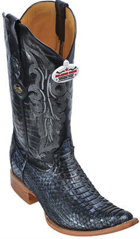 Mensusa Products Python Skin Silver Los Altos Mens Cowboy Boots Western Classics Rider Style