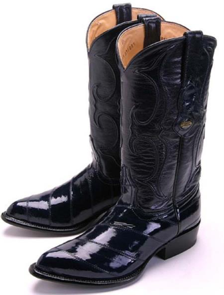 Mensusa Products Eel Classy Leather Blue Los Altos Men Cowboy Boots Western Classic Rider