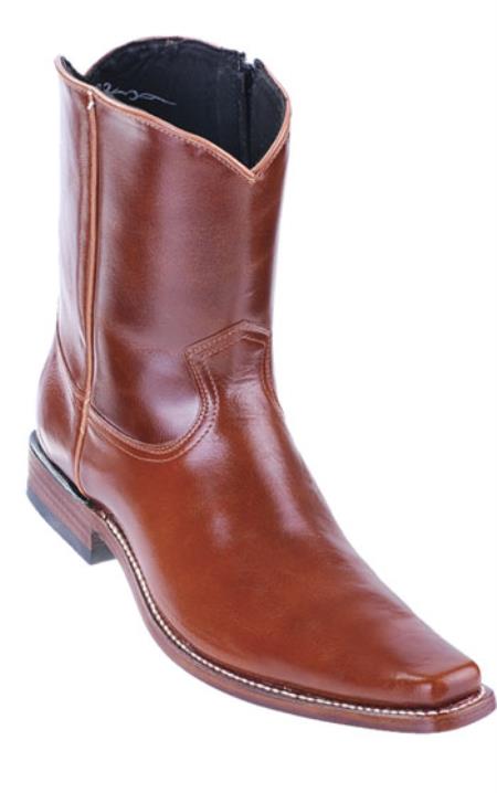 Mensusa Products Men's Los Altos Vergel Square Toe Western Boot Short Top Zipper Leather