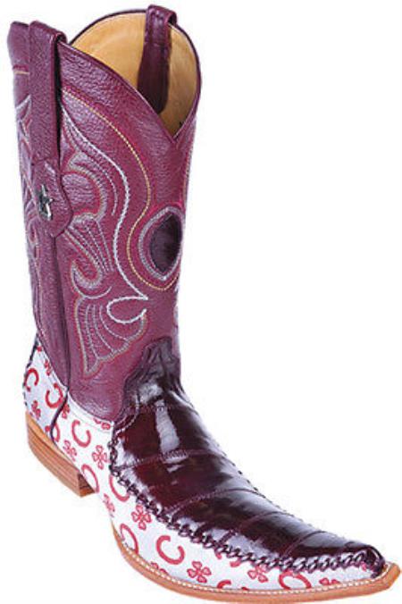 Mensusa Products Eel Classy Riding Burgundy Los Altos Mens Western Boots Cowboy Classics