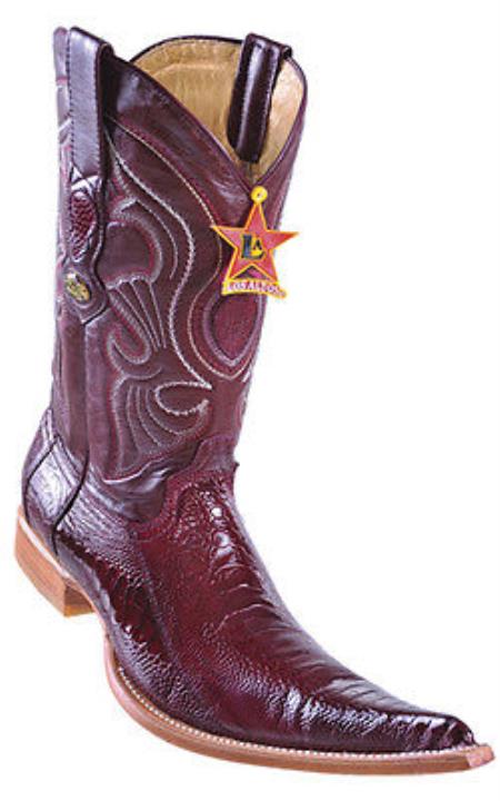 Mensusa Products Ostrich Leg Handmade Burgundy Los Altos Mens Cowboy Boots Western Classics