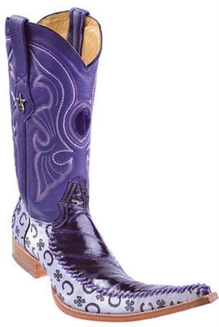 Mensusa Products Eel Classy Vintage Purple Los Altos Mens Cowboy Boots Western Classics Style