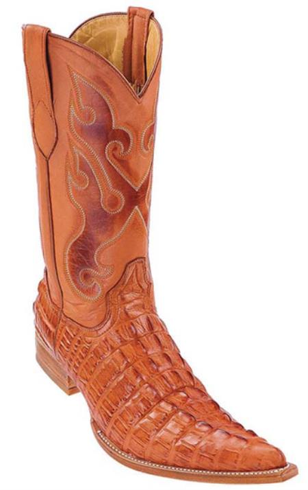 Mensusa Products Croc TaPrint Cognac Vintage Los Altos Men's Cowboy Boots Western Riding
