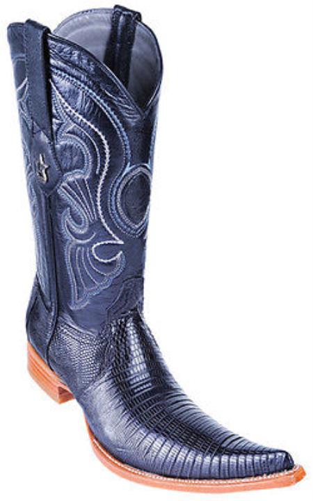 Mensusa Products Teju Lizard Vintage Black Los Altos Mens Cowboy Boots Western Classics Fashion