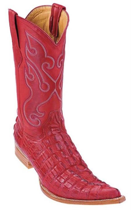 Mensusa Products Croc TaPrint Riding Red Los Altos Men's Western Boots Cowboy Classics