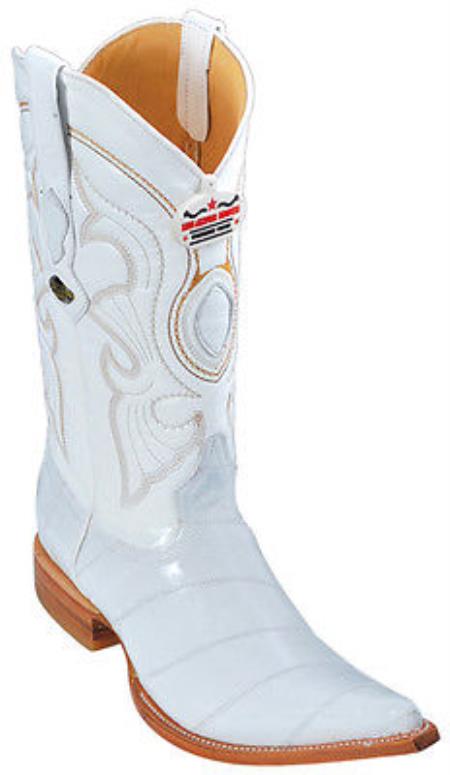 Mensusa Products Eel Classy Vintage Riding White Los Altos Mens Western Boots Cowboy Classics